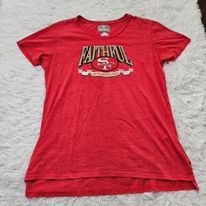 Fanatics Women's Sz L Red 49er Faithfull NFL‎ Football Short Sleeve T-shirt